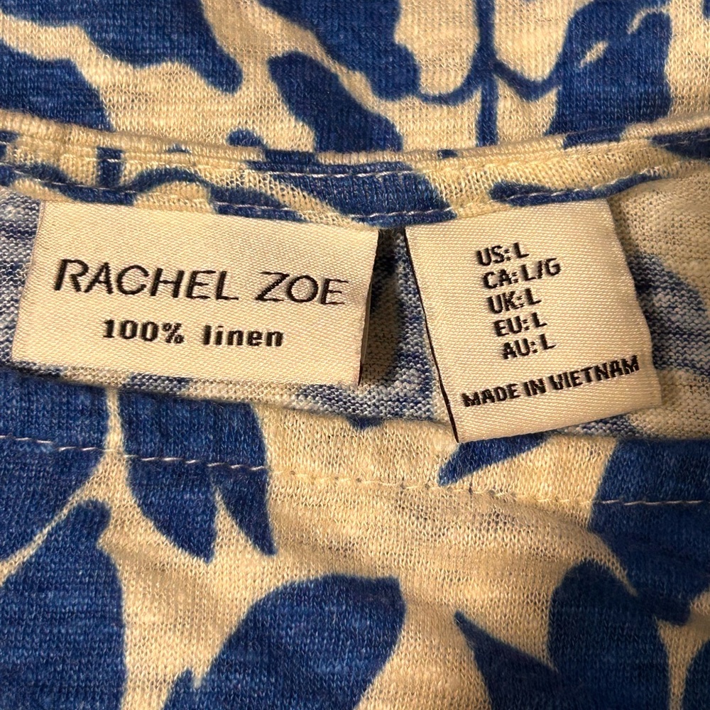 Rachel Zoe 100% Linen Botanical Top‎ | Size L | Quiet Luxury - Picture 6 of 8